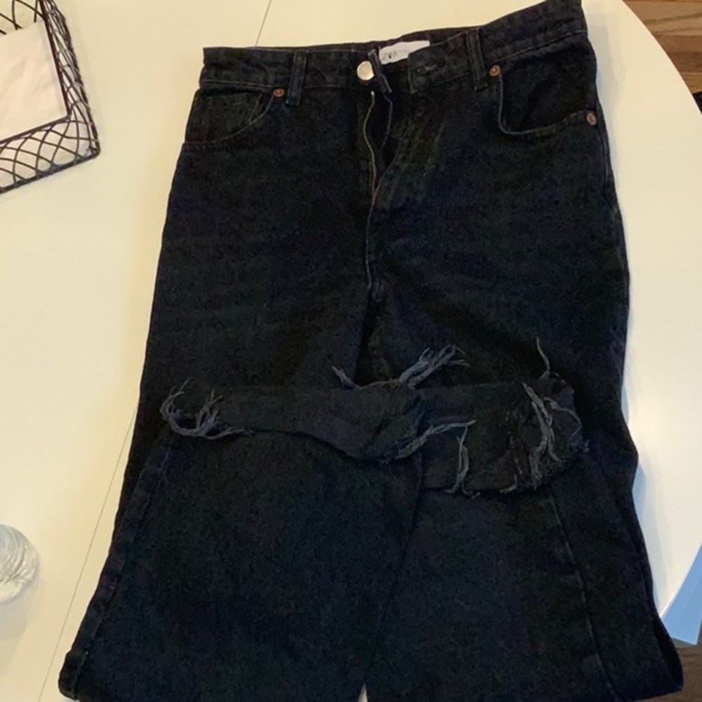 Womens Zara high waisted straight leg jeans